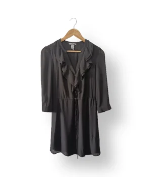 Vestido negro chiffon H&M talla 36
