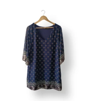 Vestido azul estampado Poetry talla M