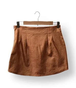 Valentina – Falda efecto cuero  Cobre (Talla M)