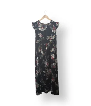 Vestido Roket Fashion floral negro – Talla M/L