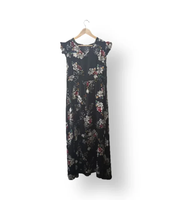 Vestido Roket Fashion floral negro – Talla M/L