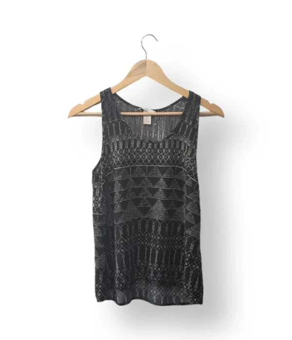 Polera sin mangas H&M estampado geométrico – Talla S/M