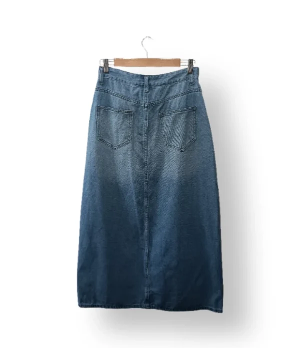 Falda midi denim azul Shein