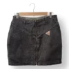 Falda Denim Negra Guess con Cierre Frontal Talla 38