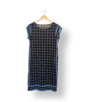 Vestido midi azul marino geométrico Michael Kors