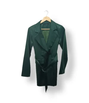 IMG_20260401_190038 Abrigo Trench Verde Satinado Nasty Gal Talla XS/S
