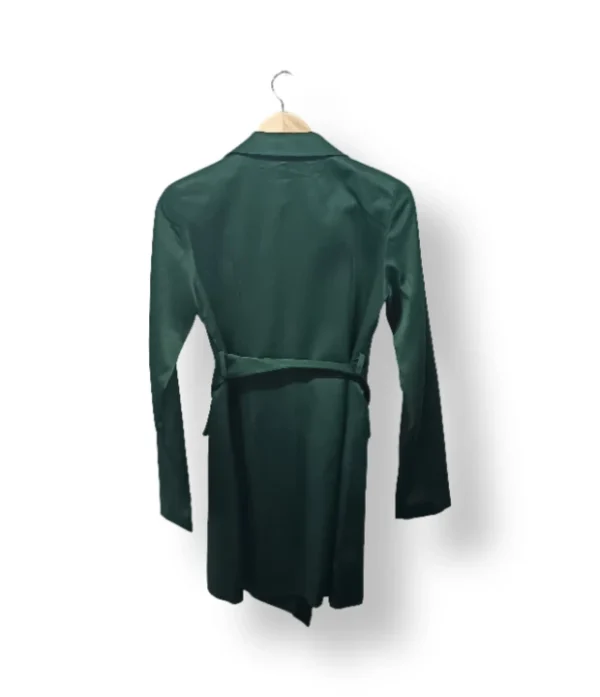 Abrigo Trench Verde Satinado Nasty Gal Talla XS/S