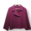 Abrigo corto fucsia elegante Punto Roma-Talla XL/ 60% lana