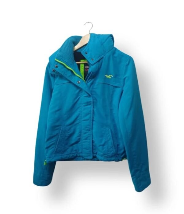 Chaqueta con Capucha Azul Turquesa – Hollister – Talla 14-16 Años