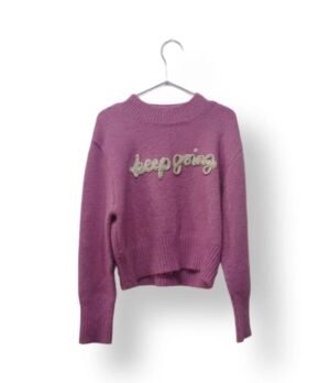 Sweater Tejido Morado "Keep Going" – ELV – Talla 8
