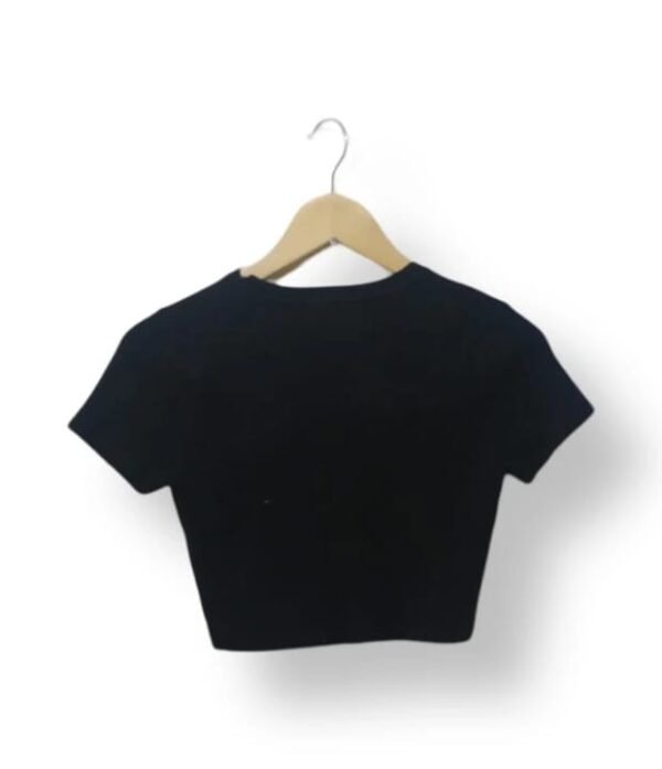 Crop Top Negro Básico – Zara Girls – Talla 13-14 Años