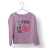 Polera Infantil Lila "It's Time to Love" – ELV – Talla 6-8 Años
