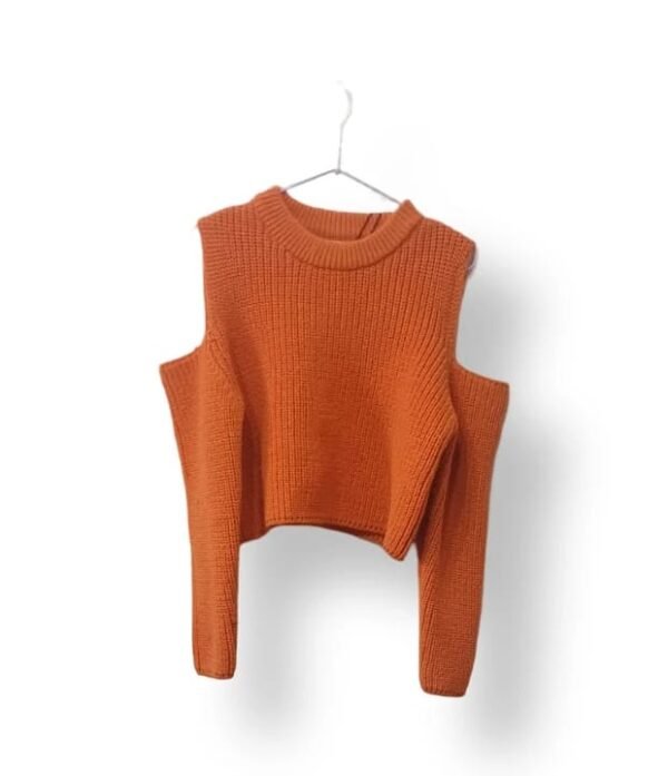 Sweater Tejido Naranjo Cut-Out – Zara Kids – Talla 8-9 Años