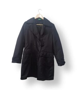 Trench / Abrigo Benetton Mujer Negro – Talla 42