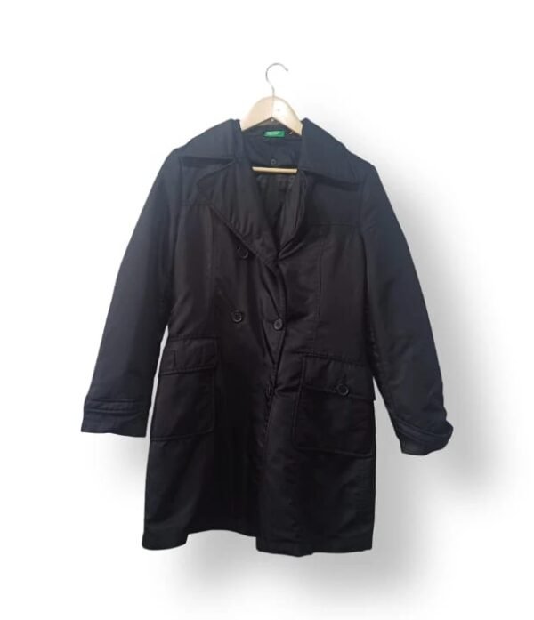 Trench / Abrigo Benetton Mujer Negro – Talla 42