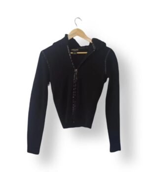 Sweater Guess Negro Mujer Talla XS – Con Capucha y Cierre