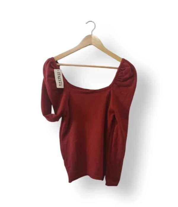 Top Tejido Made in Italy Burdeo Mujer Talla S – Nuevo con Etiqueta
