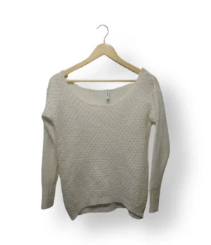 Sweater Aeropostale Mujer Color Crudo Talla M – Tejido Trenzado