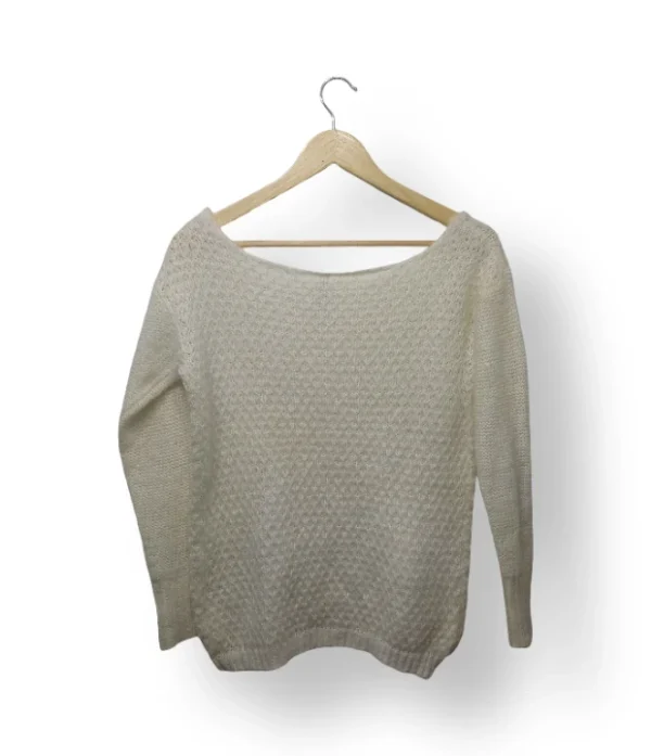 Sweater Aeropostale Mujer Color Crudo Talla M – Tejido Trenzado