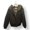 Chaqueta bomber In Vogue con capucha y pelo sintético – Talla M