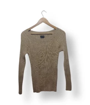 Suéter tejido acanalado con brillo George – Talla L