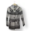 Abrigo BCX Cuadrillé Blanco/gris/negro – Talla M (Etiqueta L)