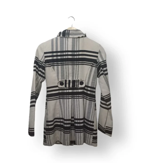 Abrigo BCX Cuadrillé Blanco/gris/negro – Talla M (Etiqueta L)