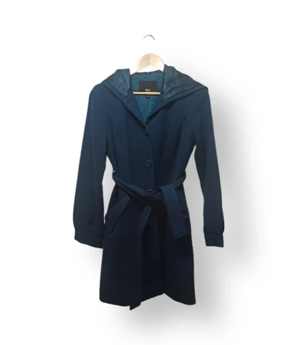 Abrigo Mossimo Mujer con Cinturón – Talla S – Azul Petróleo