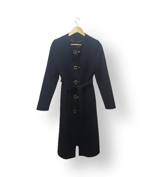 Abrigo Asya Mujer con Cinturón – Talla S – Azul