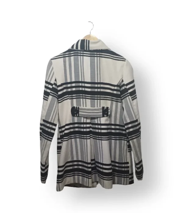 Abrigo A. Byer Mujer – Talla S – Blanco y Negro a Rayas