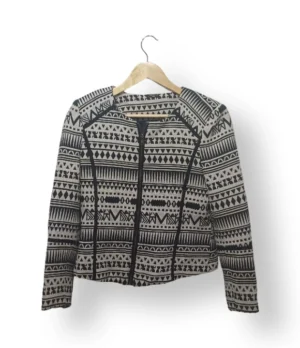Chaqueta Dressy Twenty4 Mujer – Talla 38 – Estampado Geométrico Blanco y Negro