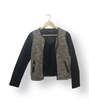 Chaqueta Mariquita Mujer – Talla S – Negro y Beige Jaspeado