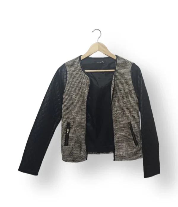 Chaqueta Mariquita Mujer – Talla S – Negro y Beige Jaspeado