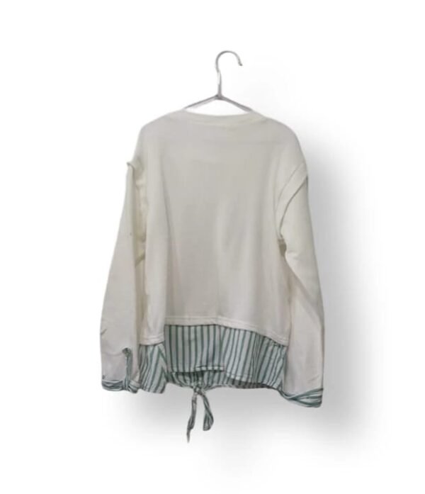 Polerón Limonada Niña Talla 12 Blanco Bordado Floral Estilo Camisero