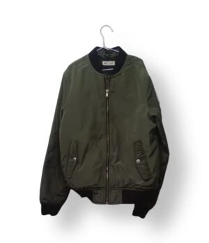 Chaqueta Bomber H&M Niño Verde Militar Talla 10-12 Años con Cierre