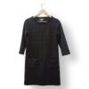 Vestido Max Studio Negro Estampado Mujer XS Manga 3/4 Elegante Casual