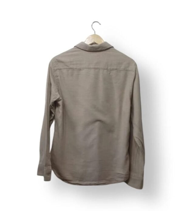 Camisa H&M Beige Hombre Talla S Manga Larga Casual Algodón Clásica