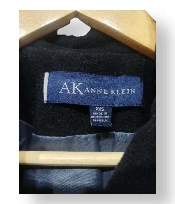Abrigo Anne Klein Negro Lana Mujer XS Elegante Clásico Invierno