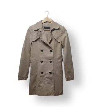 Trench Coat Zara Beige Mujer XS Clásico Doble Botonadura Elegante