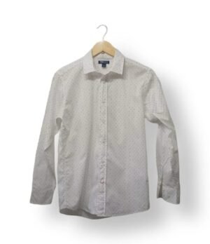 Camisa Tommy Hilfiger Blanca Estampada Talla 16 Algodón Elasticado