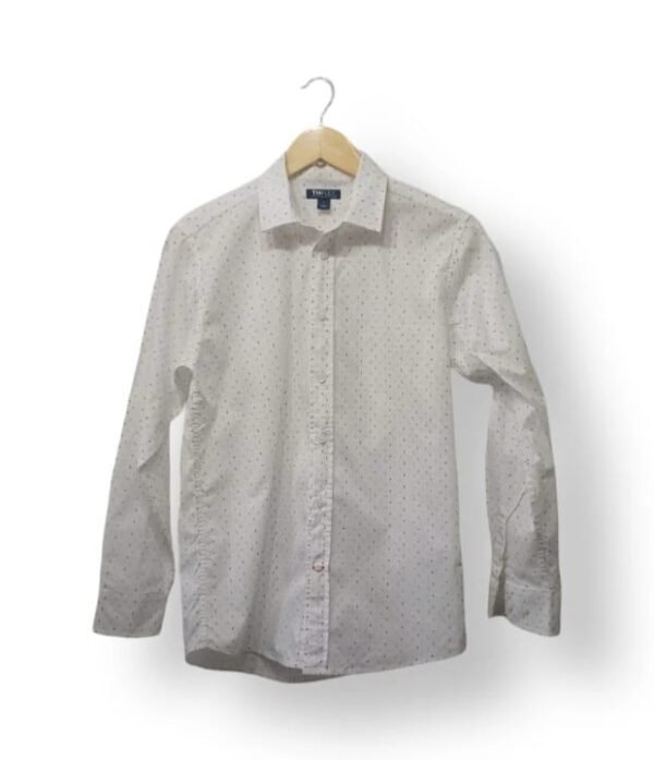 Camisa Tommy Hilfiger Blanca Estampada Talla 16 Algodón Elasticado