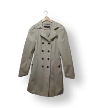 Trench Zara Beige Mujer XS 100% Algodón con Cinturón Clásico Elegante