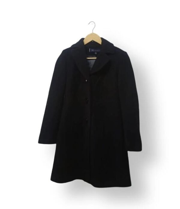 Abrigo Anne Klein Negro Lana Mujer XS Elegante Clásico Invierno