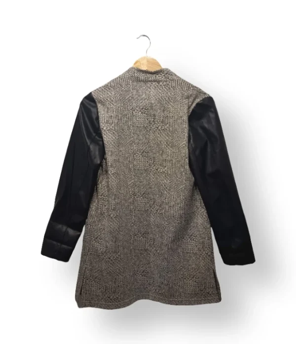 Chaqueta Larga Ma Griffe con Mangas de Ecocuero – Talla 38