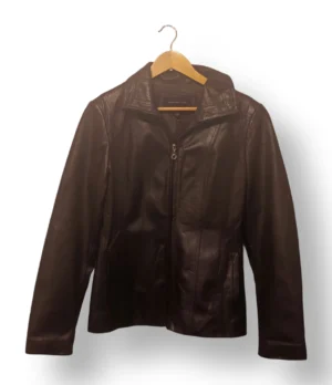 Chaqueta de cuero café Jones New York – Talla M