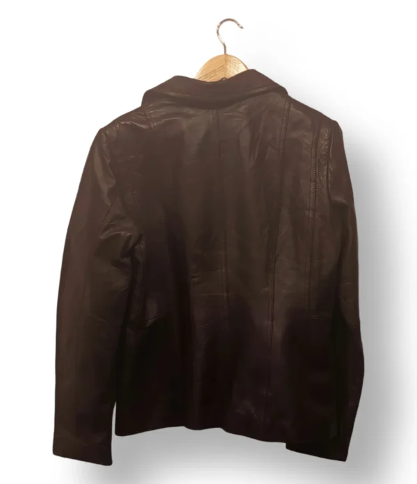 Chaqueta de cuero café Jones New York – Talla M