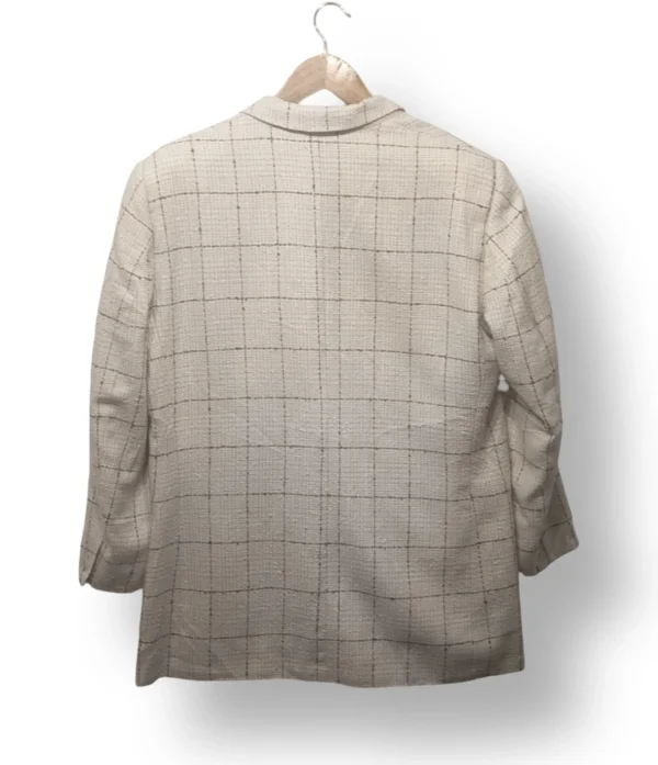 Blazer Largo de Lanilla a Cuadros – Talla Aproximada L