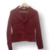 Blazer burdeo de cotelé fino Kenza Fashion – Talla 42