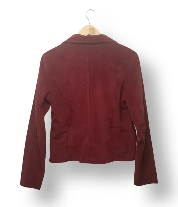 Blazer burdeo de cotelé fino Kenza Fashion – Talla 42
