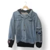 Chaqueta de mezclilla con capucha y estampado – Talla XL